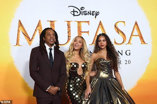 Jay-Z with Beyonce and his daughter Blue Ivy last night. In a statement , shared with DailyMail.com on Sunday, Jay-Z claimed he was worried about Blue Ivy, 12 because she will face questions from her friends about the lawsuit
