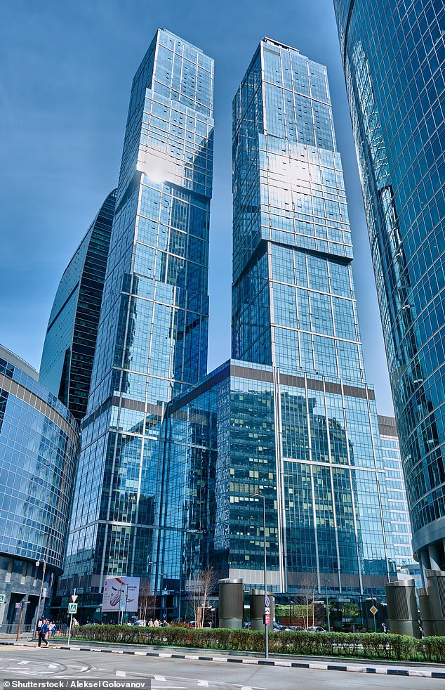 Assad's extended family reportedly purchased at least 18 luxury apartments in the City of Capitals complex (pictured), located in Moscow's glittering skyscraper district