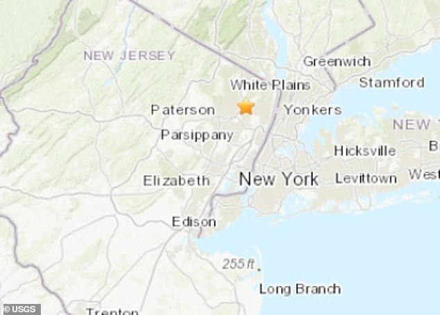 The earthquake hit at 1:02pm ET near Paramus where residents reported the tremors sounding 'like a car hit the house.'