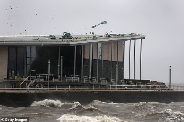 Helensburgh swimming pool roof is ripped apart as Storm Eowyn hit Scotland on Friday