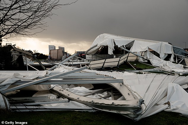 Ice skating rink collapse during the storm Eowyn in Blanchardstown, suburb of Dublin