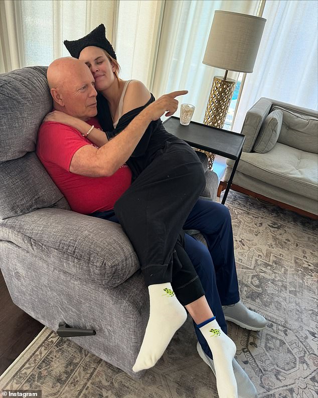 Bruce Willis is shown above in a picture shared on Instagram for his 70th birthday