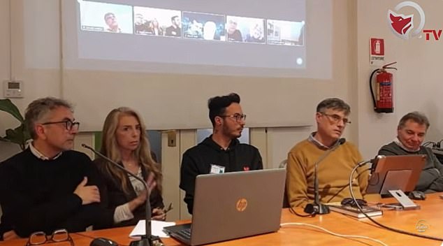 Pictured are the researchers involved in the work: Armando Mei (left), Nicole Ciccolo (second left), Filippo Biondi (second right) and Corrado Malanga (right)