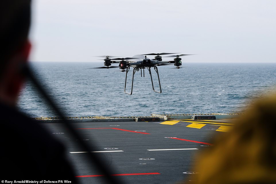 The vessel will also be equipped with a number of drones for the first time. They will be used to transfer small pieces of kit between ships