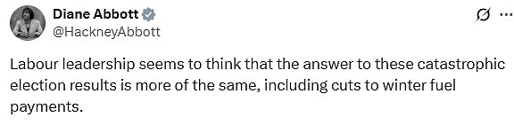 Diane Abbott said there could not be 'more of the same' or a shift to the Right