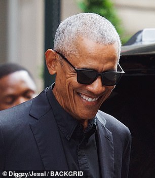 Barack Obama was all smiles amid divorce rumors