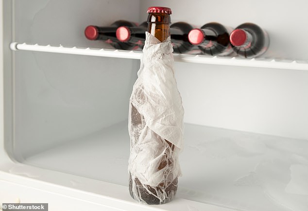 Covering a beer with wet tissue paper and putting it in the freezer doesn't chill the beverage any better than just putting the bottle in the freezer without wet tissue around it, Which? found