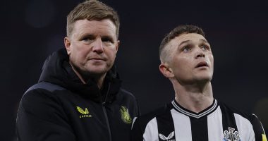 Eddie Howe tells his Newcastle stars they are playing for their futures after admitting 'EVERY aspect of our game was off' during dismal loss at Arsenal - which left the team 'hurting and wounded'
