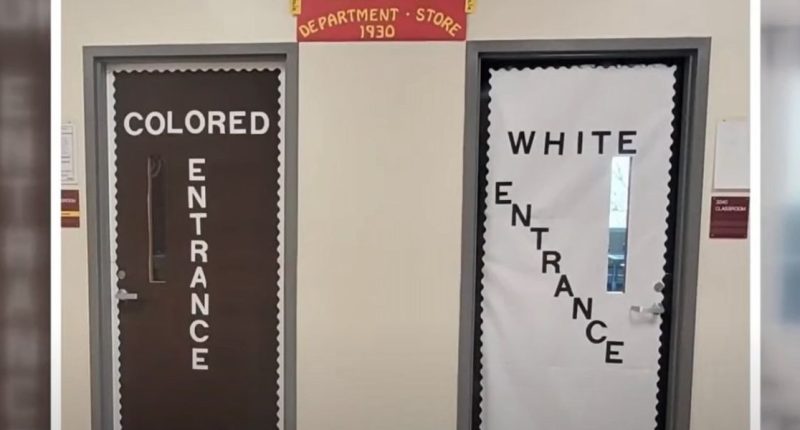 Teachers to be retrained over black history lesson with 'colored' and 'white' entrances at North Carolina high school