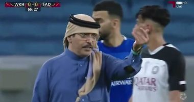 Watch extraordinary scenes in Qatar as a sheikh storms down from executive box onto pitch to furiously confront referee over penalty