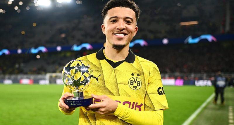 Borussia Dortmund fans rejoice 'this is the Jadon Sancho we all know' after the exiled Man United star scores in man-of-the-match performance to end PSV's Champions League run