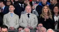 England legend Paul Gascoigne watches the Three Lions' friendly against Brazil at Wembley from the stands as he joins several members of the Euro 96 squad for touching tribute to Terry Venables