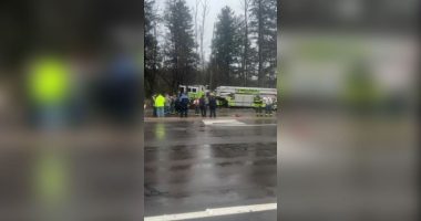 Firetrucks collide heading to burning Pennsylvania house, 6 firefighters injured