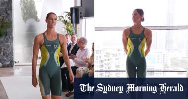 McKeon shows off Paris 2024 swimming outfit