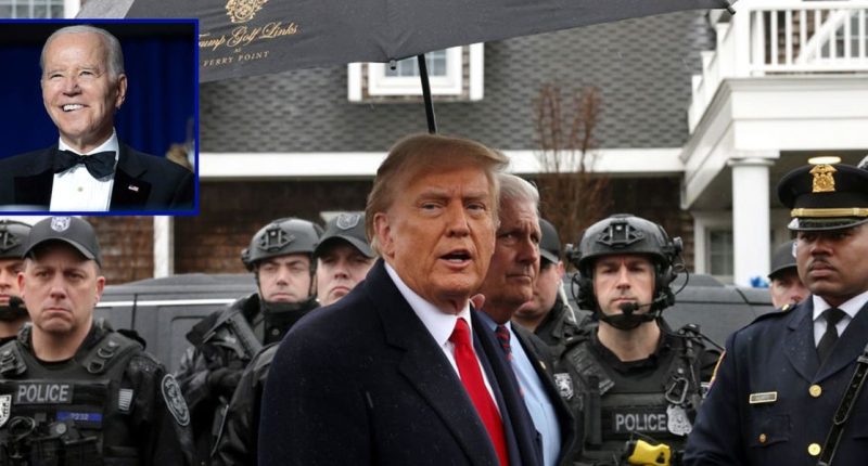 Trump attends funeral for slain NYPD officer while Biden prepares to hobnob with celebrities at major NYC fundraiser