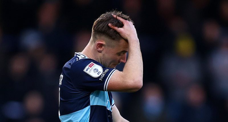 Wycombe substitute David Wheeler gets red card TEN SECONDS after coming on in defeat to Barnsley, suffering one of history's fastest dismissals for lashing out at opponent