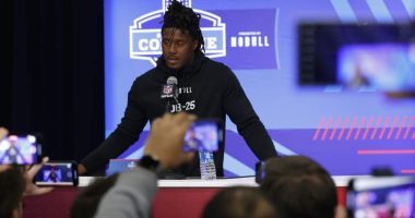 Alabama CB Kool-Aid McKinstry answers questions at combine.