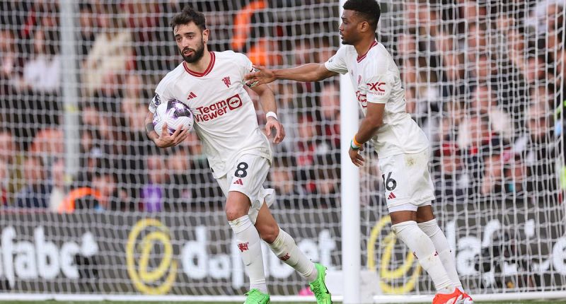 Bruno Fernandes scores twice as Man United draw with Bournemouth, increasing pressure on coach Erik ten Hag