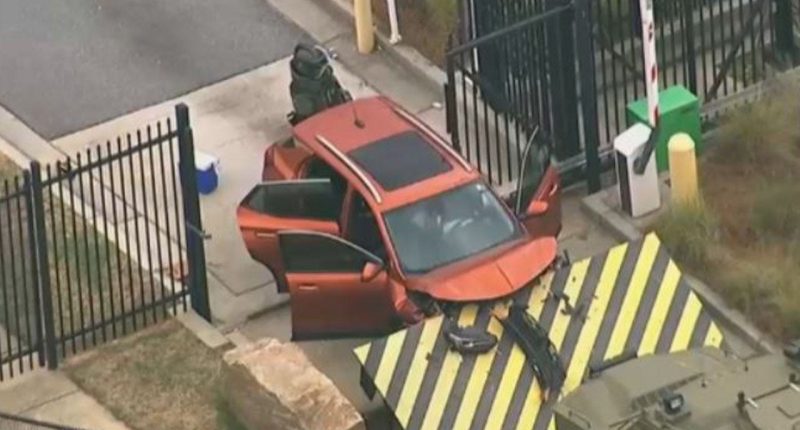 Car rams gate at FBI office in Atlanta, driver arrested after attempting to enter facility