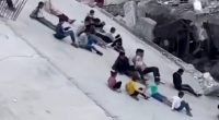 Children playing on Eid use destroyed Gaza mosque as a slide | Israel War on Gaza