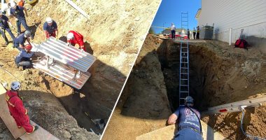 Construction worker rescued after falling 20 feet into trench: 'True team effort'