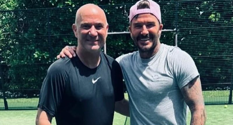 David Beckham left star struck from 'bucket list moment' after meeting an all-time tennis great Andre Agassi in Miami: 'Wow, what a morning!'