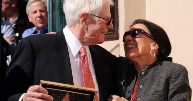 Joan and her Late Husband Peter Graves at the Hollywood Walk of Fame