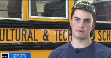 Massachusetts high school student fixes his own school bus after he saw it broken down by the side of the road