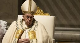 Pope presides over Easter Vigil service after skipping Good Friday procession