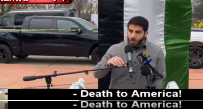 Pro-Palestine supporters chant 'Death to America!' in Michigan, demand 'entire' US system be eliminated
