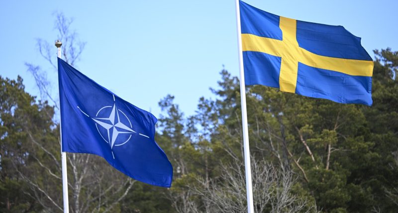 Sweden’s flag is raised at NATO headquarters to cement its place as the 32nd member of the alliance
