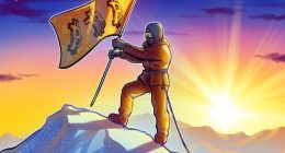 Bitcoiner raises the orange flag on Mount Everest