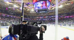 ESPN cut the broadcast of Game 2 between the New York Rangers and the Carolina Hurricanes during the final seconds of the third period.