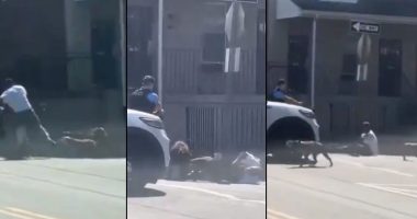Horrifying video shows pack of dogs mauling pedestrian before cop shoots at them in Philadelphia
