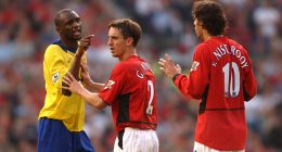 Twenty-one years later, referee Mark Clattenburg revisits the memorable Battle of Old Trafford, contemplating who else he would have shown a red card to, including Martin Keown being ejected twice.