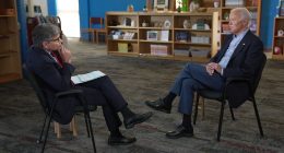 George Stephanopoulos and President Joe Biden in sit-down interview on ABC.