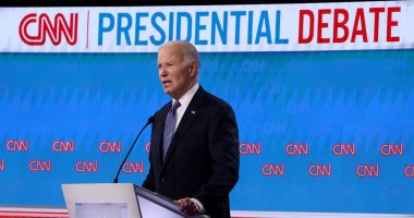 U.S. President Joe Biden delivers remarks during the CNN Presidential Debate.
