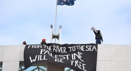 Pro-Palestine protesters scale roof of Australia’s Parliament House | Israel-Palestine conflict News