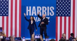 Kamala Harris focuses on freedom at first rally with Tim Walz