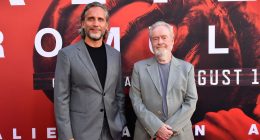 Fede Álvarez and Ridley Scott attend the Alien: Romulus World Premiere