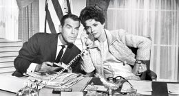 Polly Bergen and Fred MacMurray in Kisses for My President, concerned with what may be termed a fantastic premise election of a woman president, wrote THR in its review.