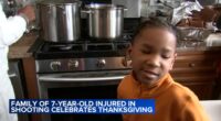 7-year-old boy Zayden Garrett celebrates Thanksgiving with family after being injured in Chicago shooting inside West Pullman home