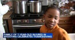 7-year-old boy Zayden Garrett celebrates Thanksgiving with family after being injured in Chicago shooting inside West Pullman home