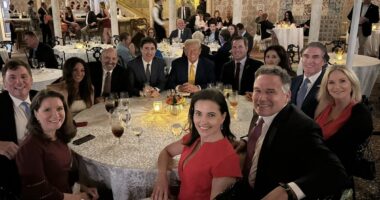 Eagle-eyed viewers spot bizarre act in Trump's picture with Justin Trudeau at Mar-a-Lago