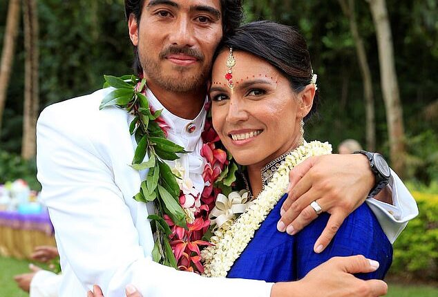 Abraham Williams and Tulsi Gabbard were married in a traditional Vedic ceremony on the eastern shore of Kahaluu, Hawaii, in 2015