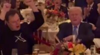 Watch Trump & ‘co-president’ Elon Musk dance to YMCA at raucous Mar-a-Lago Thanksgiving bash – while Barron watches on