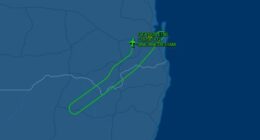 Flight QF1929 left Brisbane about 8.20am and about 40 minutes later, the captain alerted passengers there was an issue with the brakes, one traveller told Bill McDonald on 4BC today.