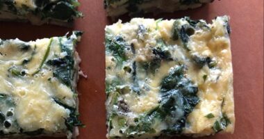 mushroom kale and caramelized onion keto breakfast casserole