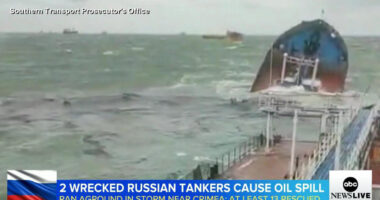 Oil spill in Kerch Strait after two Russian oil tankers seriously damaged in storm