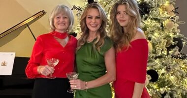 Amanda Holden gets glam with her family while Molly Mae Hague cosies up to watch movies with daughter Bambi as they lead stars celebrating Christmas Eve